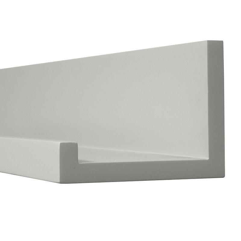 35.4" Picture Ledge Shelf for Kids' Room Gray - InPlace: Decorative Wall Shelf, MDF, Painted Finish, 17 lb Capacity