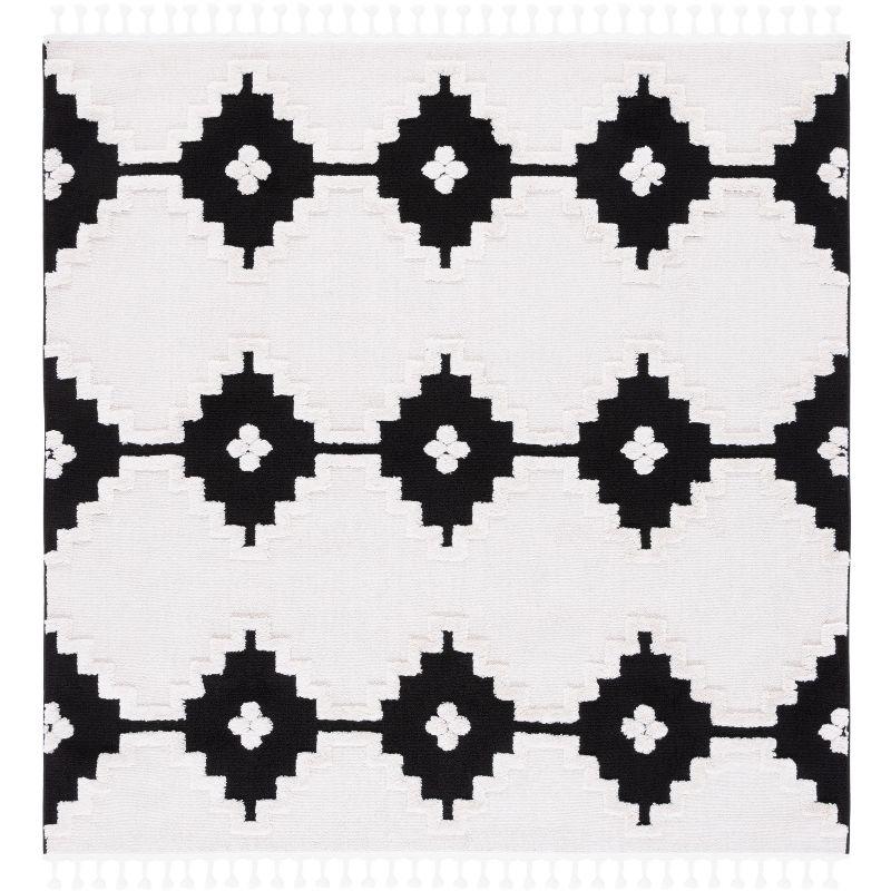 Marrakesh MRK532 Power Loomed Area Rug - Ivory/Anthracite - 6'7"x6'7" - Safavieh.