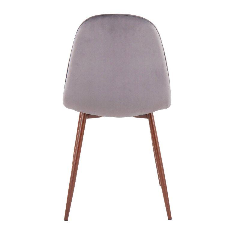 Set of 2 Pebble Mid-Century Modern Dining Chairs Walnut/Gray - LumiSource