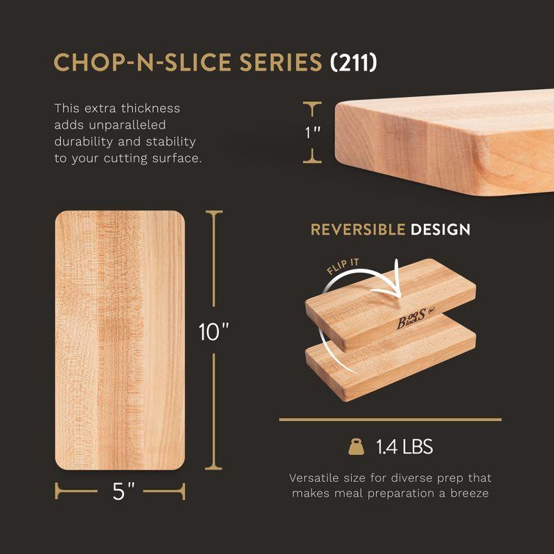 John Boos Small Chop-N-Slice Maple Wood Cutting Board for Kitchen, Reversible Edge Grain Square Butcher Boos Block