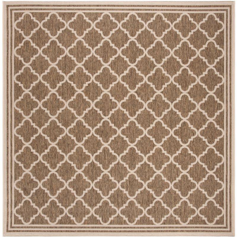 Beach House BHS121 POWER LOOMED Indoor/Outdoor Area Rug - Beige/Cream - 4'x4' - Safavieh