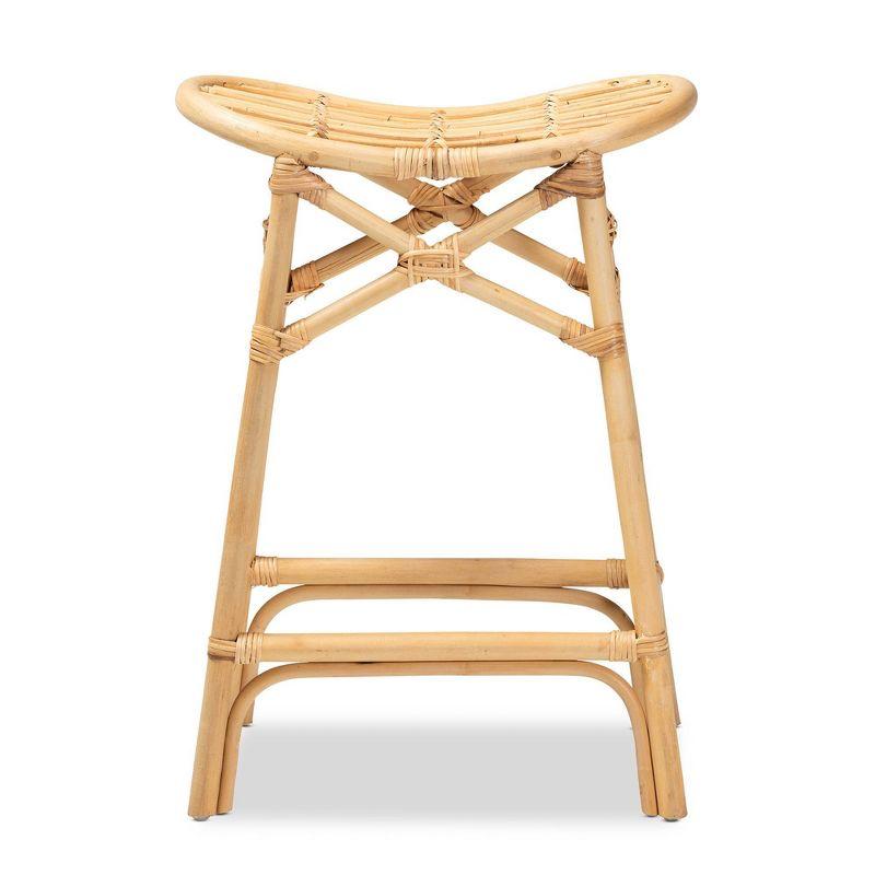 Elgon Rattan Counter Height Barstool Natural/Brown - bali & pari