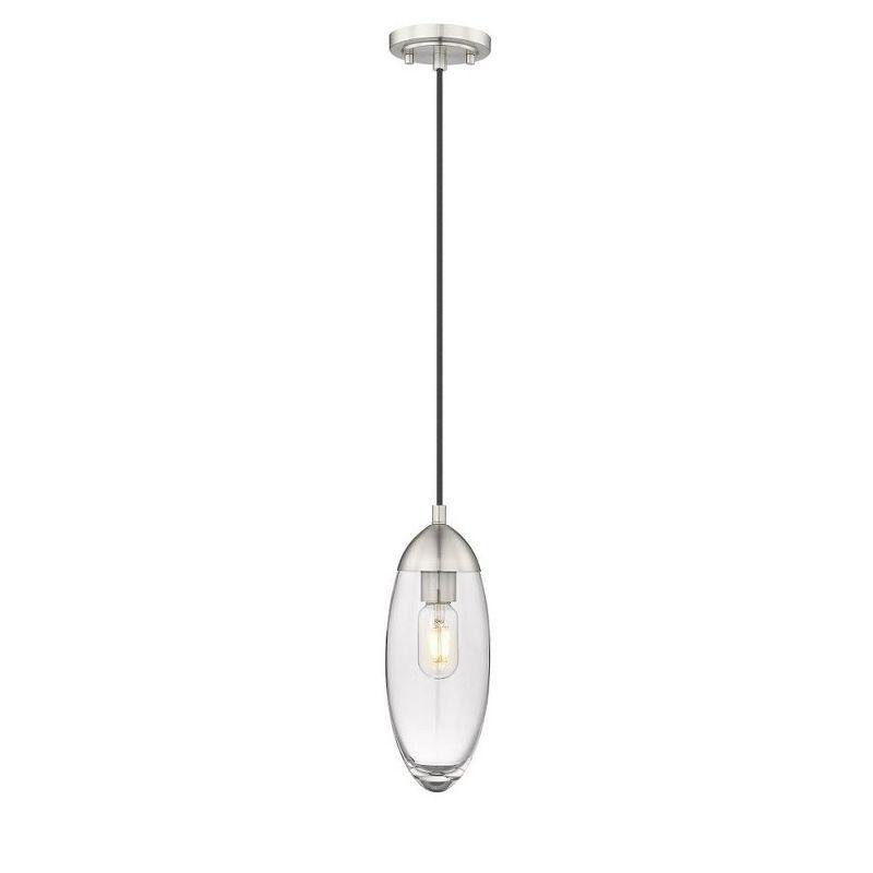 Arden Brushed Nickel Teardrop Glass Pendant Light