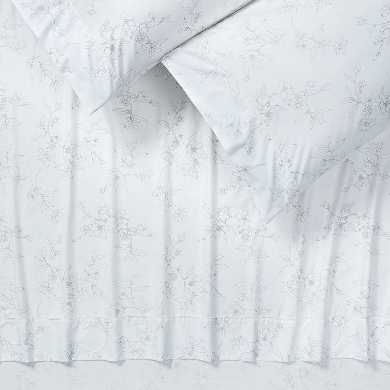Chanasya Floral Microfiber Percale Sheet Set