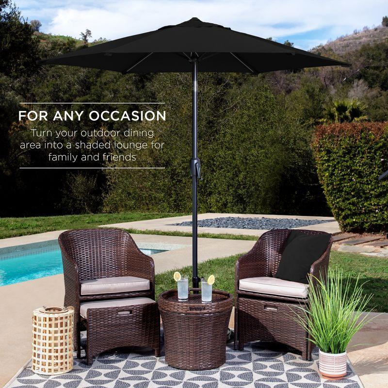 Best Choice Products 7.5ft Heavy-Duty Outdoor Market Patio Umbrella w/ Push Button Tilt, Easy Crank, Black