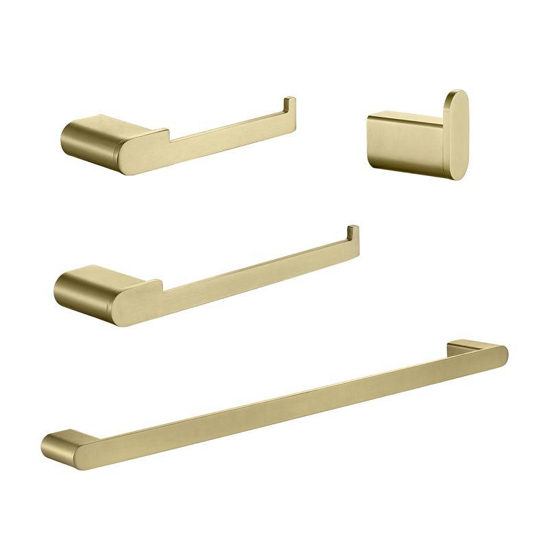 Cobbe Bathroom Hardware 4-Piece Set, Brushed Gold Bathroom Accessories Set with Towel Rack, Hand Towel Bar, Towel Hook, Toilet Paper Holder