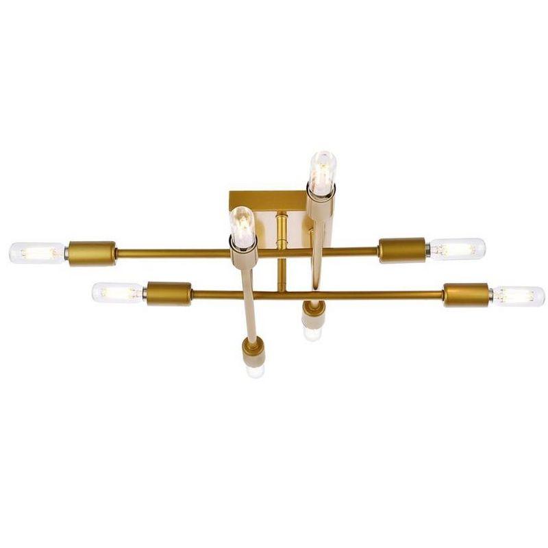 Elegant Lighting Script 8 lights brass flush mount