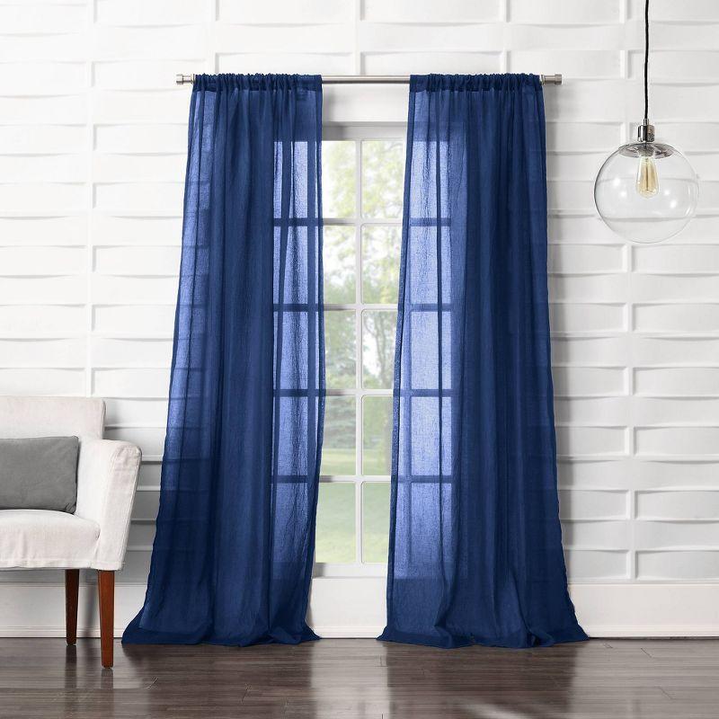 No. 918 Sheer Avril Crushed Texture Rod Pocket Curtain Panel