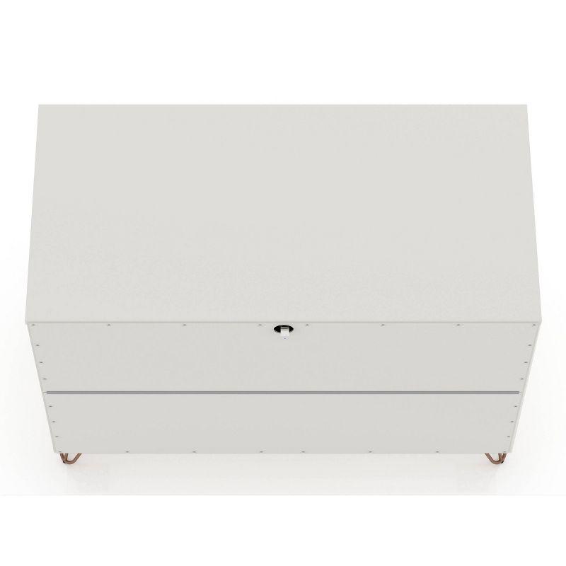 Rockefeller Dresser Off-White/Natural - Manhattan Comfort: Mid-Century 3-Drawer Bedroom Storage