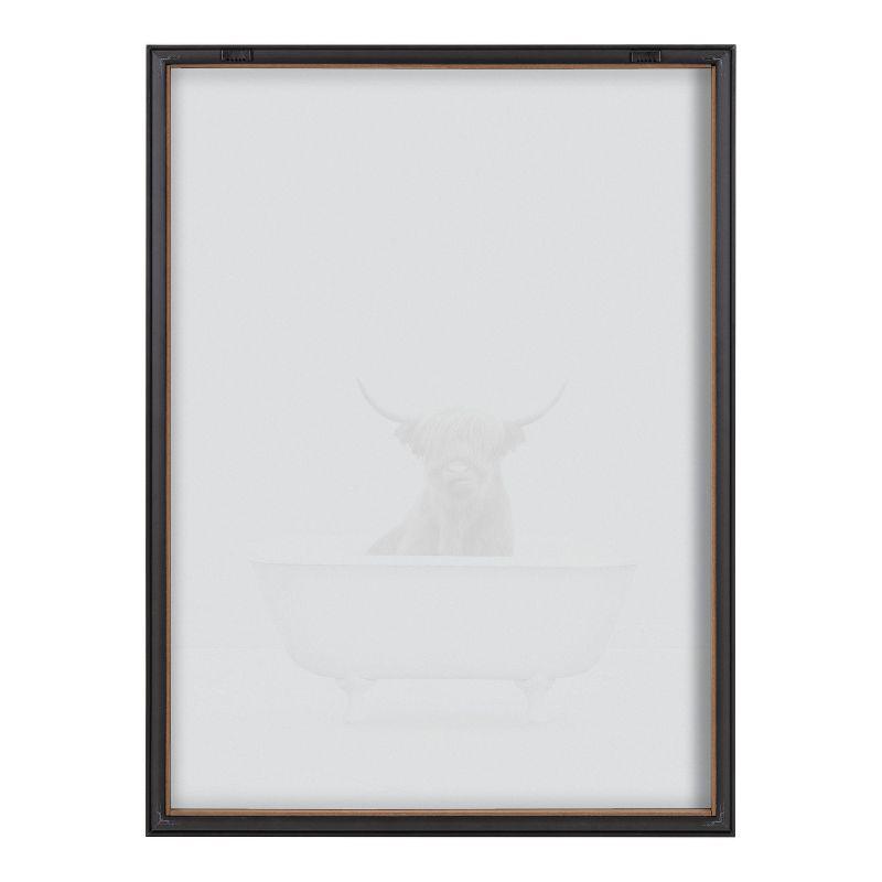 Highland Cow in Bathtub Framed Glass Print, 18" x 24"