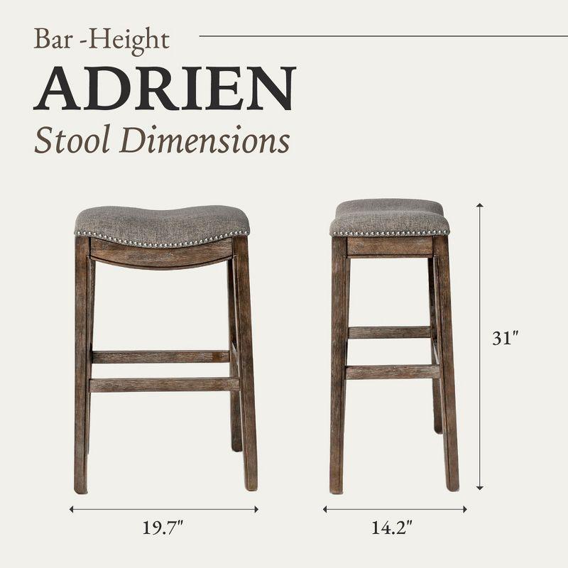 Maven Lane Maven Lane Adrien Backless Saddle Kitchen Stool with Fabric Upholstery