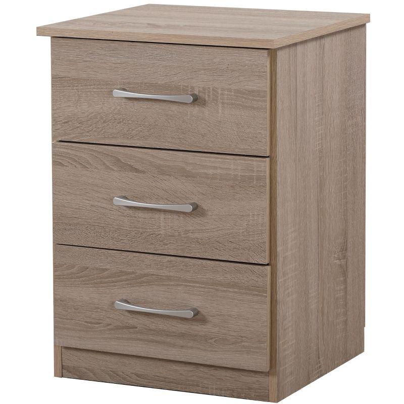 Boston 3-Drawer Compact Nightstand in Sandalwood and Gray