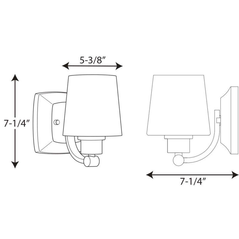 Progress Lighting Glance 1-Light Bath Vanity Wall Light Polished Chrome Glass Shade Included