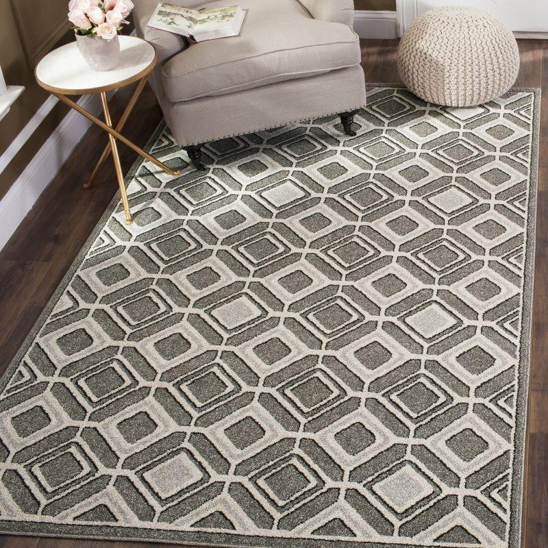 Amherst AMT433 Power Loomed Indoor Area Rug - Grey/Light Grey - 7'x7' - Safavieh