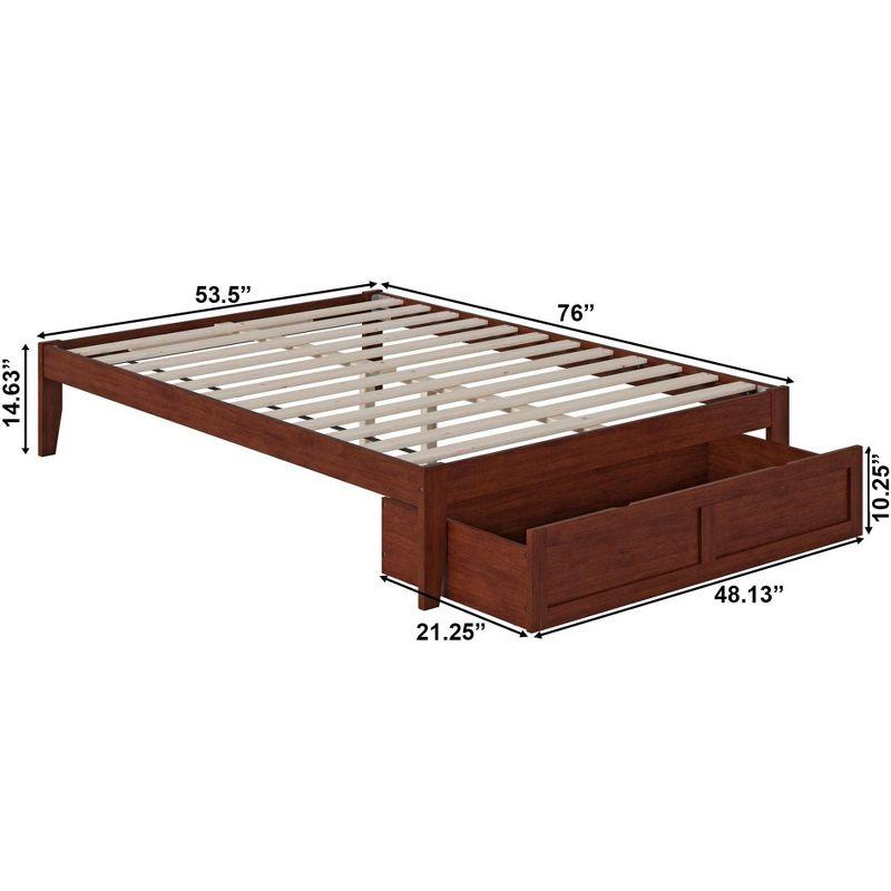 AFI Furnishings Colorado Full Bed with Foot Drawer and USB Turbo Charger in Walnut
