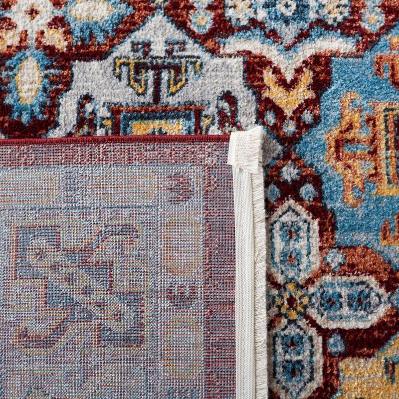 Bayside BAY102 Power Loomed Area Rug - Blue/Red - 6'7"x6'7" - Safavieh.