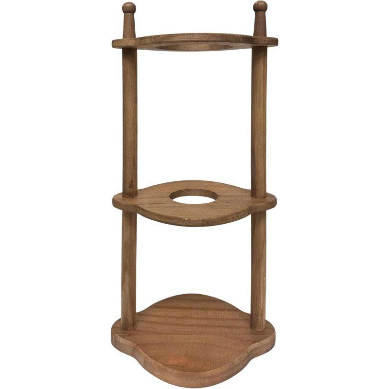 Nispira Cold Brew coffee Maker Ice Coffee Drip Machine with Advanced Slow Drip Technology Borosilicate Glass with Wood Tower, 6-8 Cup, Brown