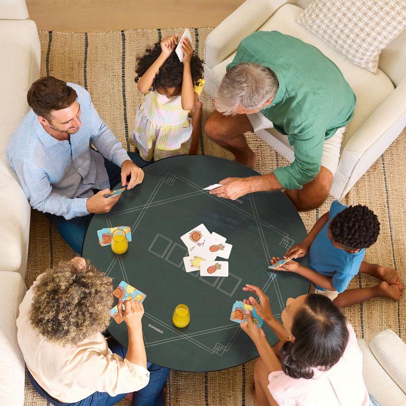 Soozier 24 inch Round Poker Mat, Texas Hold'em Non-Slip Poker Table Top Dark Green