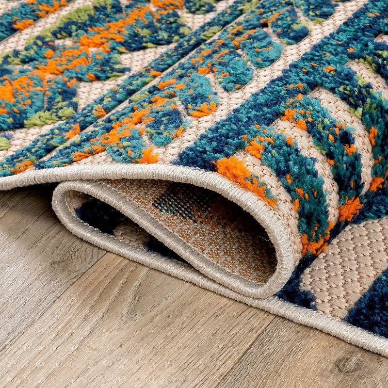World Rug Gallery Modern Stripes Faded Geometric Indoor/Outdoor Area Rug