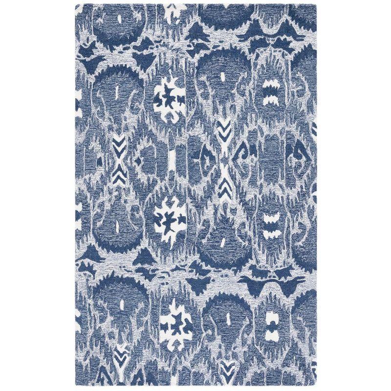 Ikat IKT654 Hand Tufted Area Rug - Blue/Ivory - 3'x5' - Safavieh.