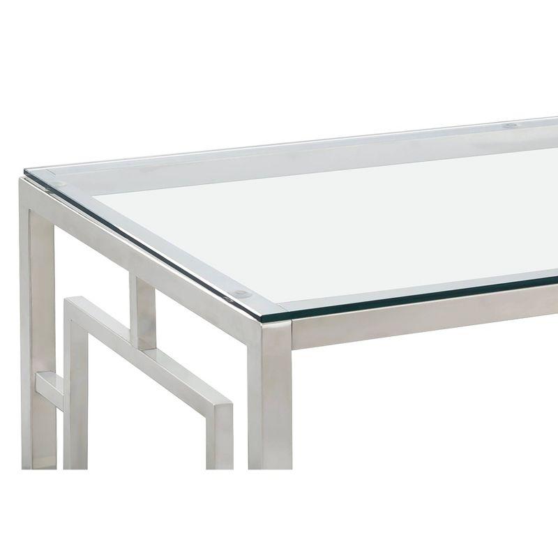 Merced Coffee Table with Glass Top Nickel - Coaster