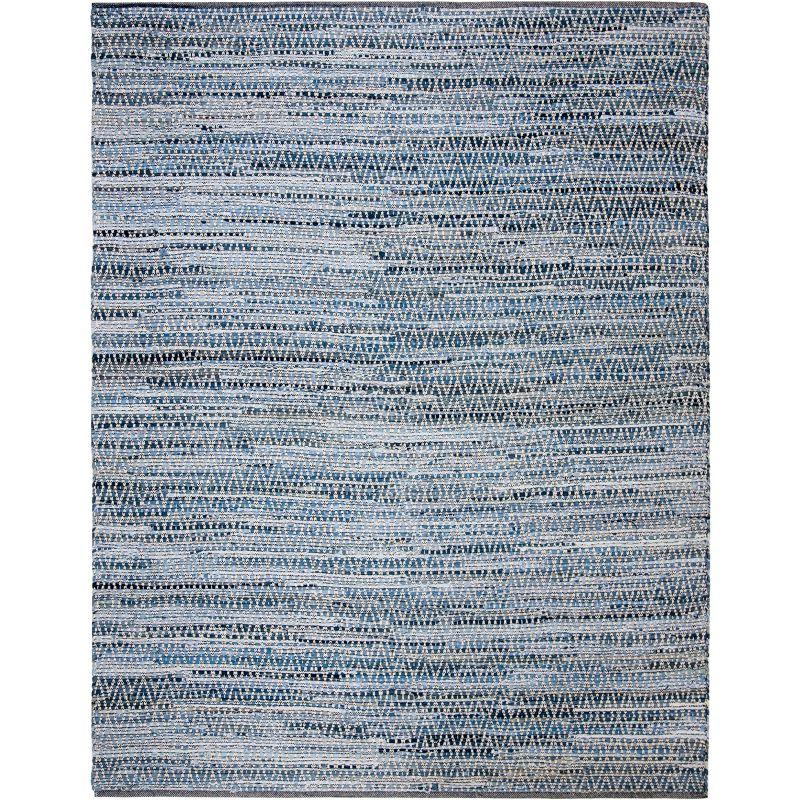 Coastal Charm Blue Cotton 8' x 10' Hand-Woven Area Rug