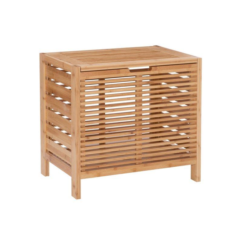 Bracken Natural Bamboo Upright Hamper with Safety Lid