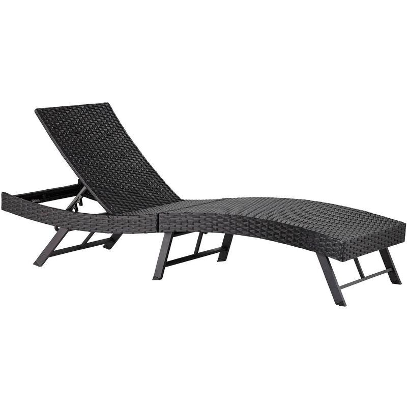 Teal Island Designs Ayanna Black Metal Adjustable Outdoor Lounge Chair