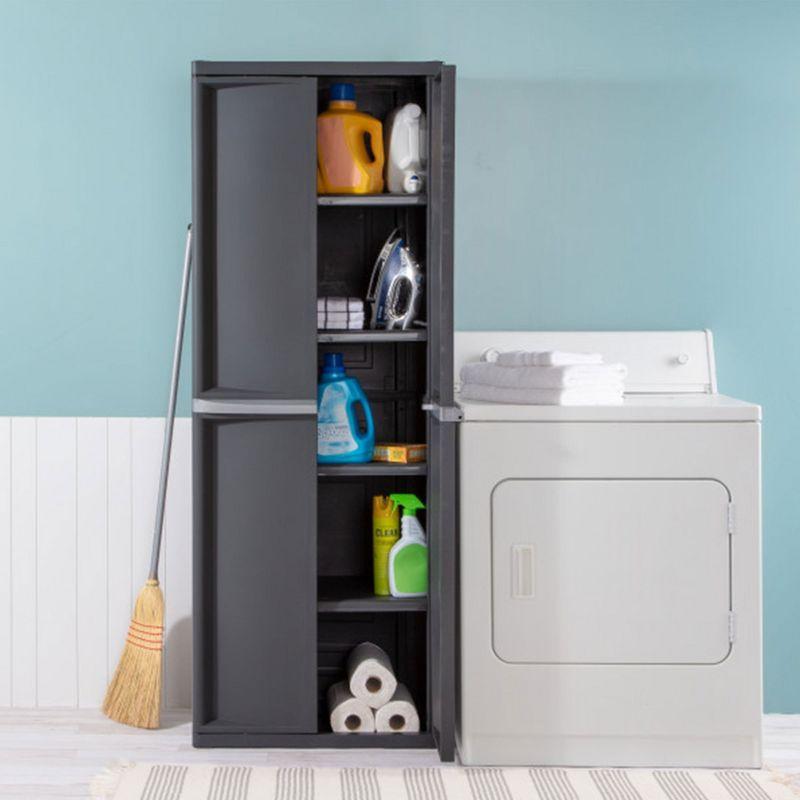 Sterilite Adjustable 4-Shelf Storage Cabinet With Doors