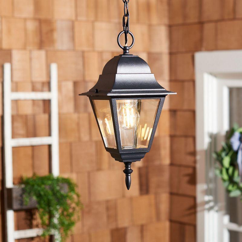 Rhion Outdoor Pendant - Black - Safavieh.