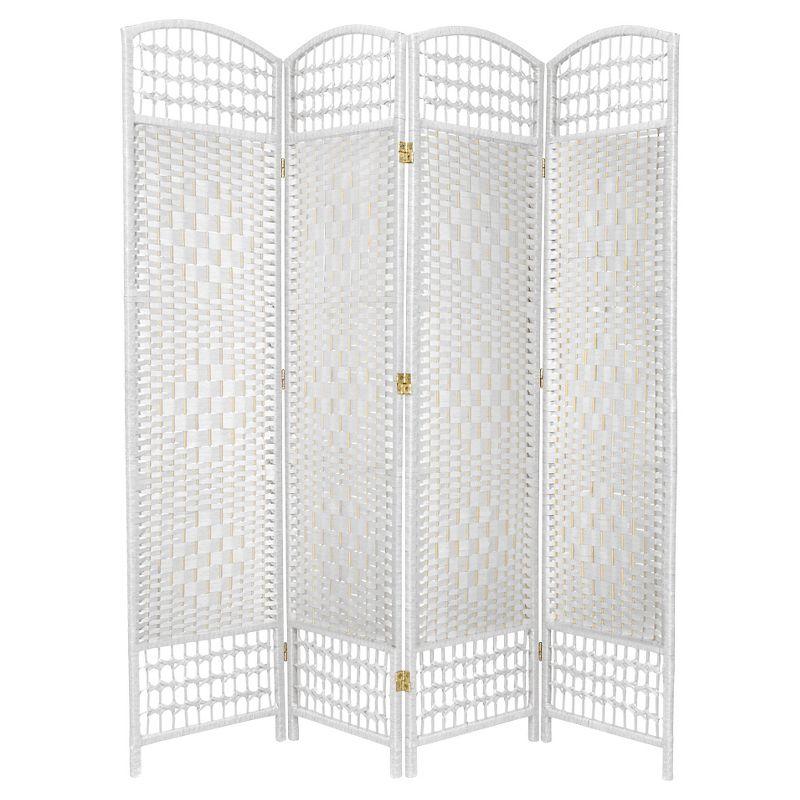 5 1/2 ft. Tall Fiber Weave Room Divider - White (4 Panels)