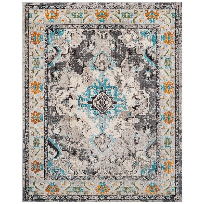 Monaco MNC243 Power Loomed Indoor Area Rug - Grey/Light Blue - 11'x15' - Safavieh.