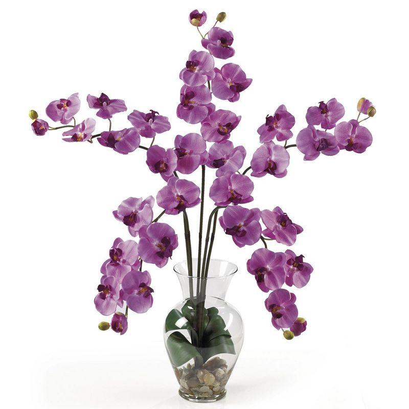 Nearly Natural Phalaenopsis Liquid Illusion Silk Flower Arrangement, Beauty