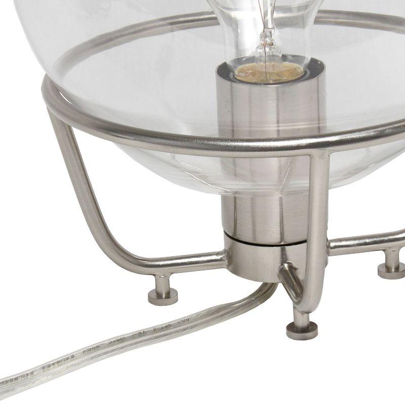 Old World Globe Glass Table Lamp Silver - Lalia Home: Brushed Nickel, No Assembly Required, UL Listed