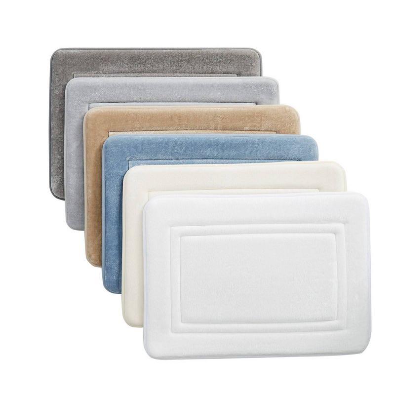 2pc 17"x24" HeiQ Antimicrobial Memory Foam Bath Rug Set - Truly Calm