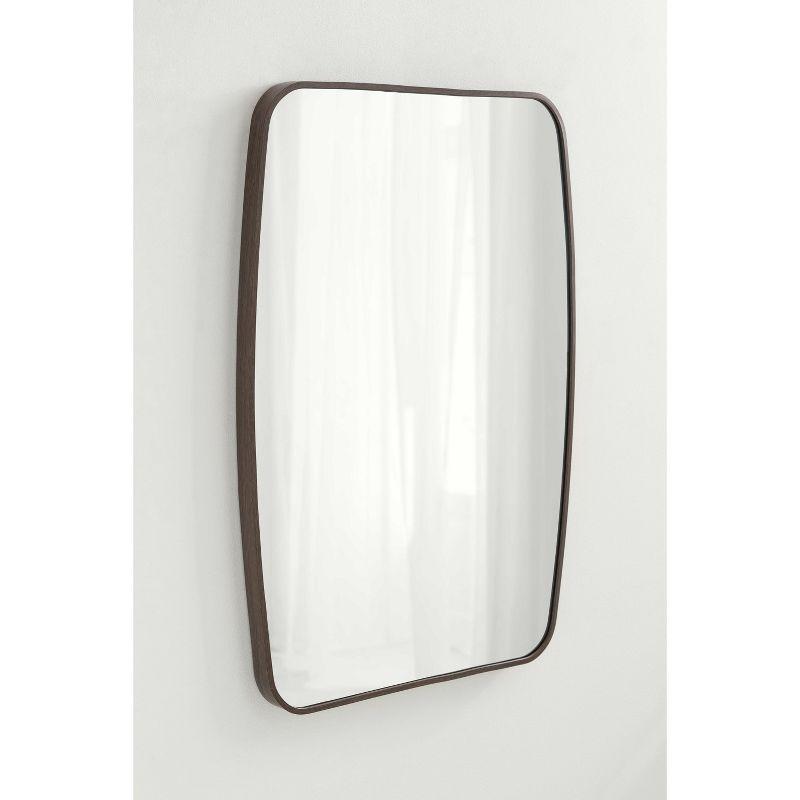 Kate and Laurel Zayda Metal Square Barrel Mirror, 20x28, Walnut Brown