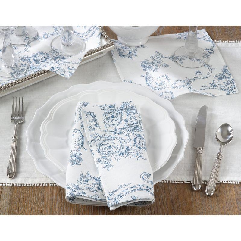 Saro Lifestyle Toile Floral Napkin