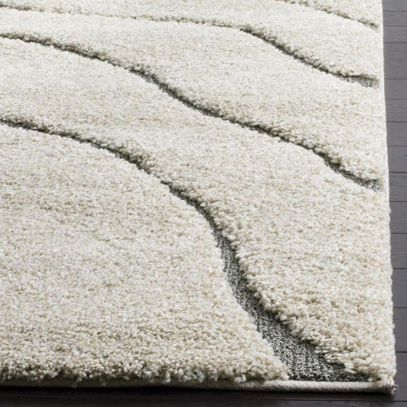 Florida Shag SG472 Power Loomed Indoor Accent Rug - Cream/Grey - 4'x6' - Safavieh