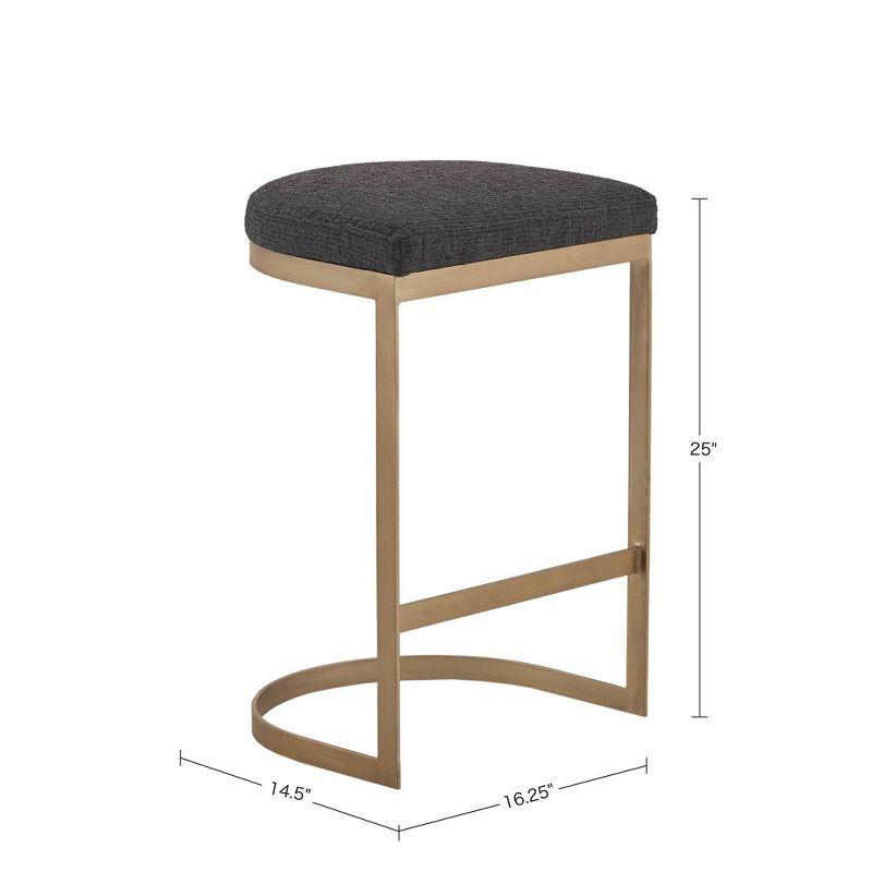 Eugene Counter Height Barstool: Upholstered Seat, Metal Base - Madison Park