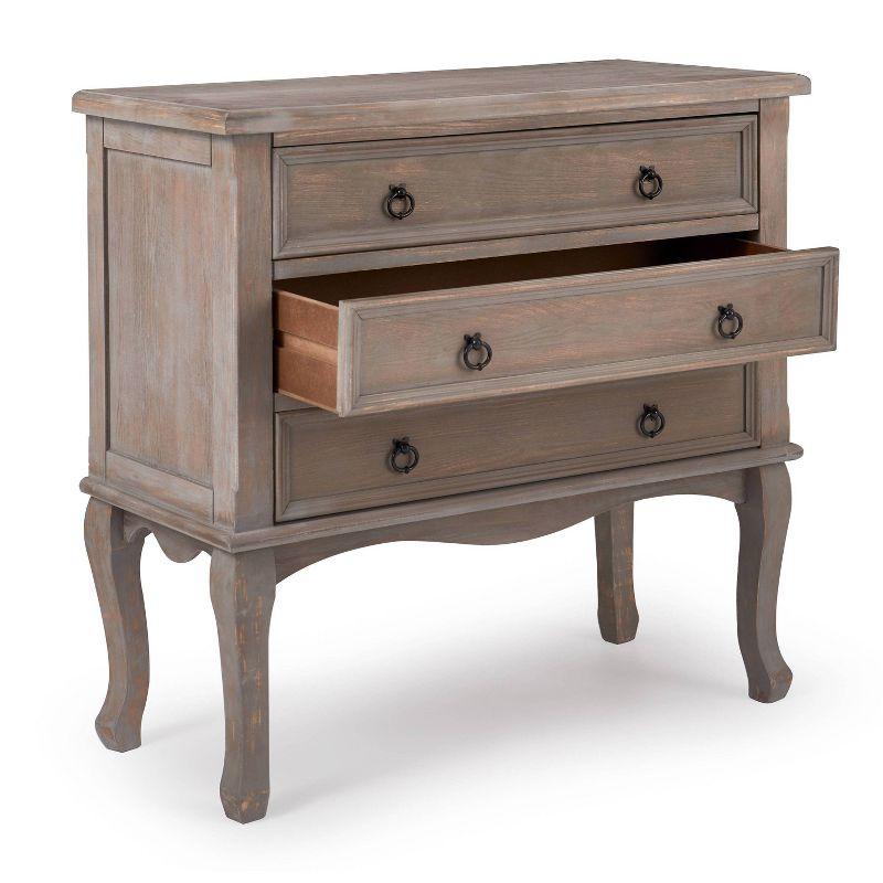 Thomas 3 Drawer Chest Gray - ClickDecor: Traditional Ash Wood Accent Cabinet with Anti-Tip Hardware