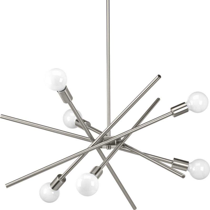 Progress Lighting Astra 6-Light Chandelier, Brushed Nickel, No Shade