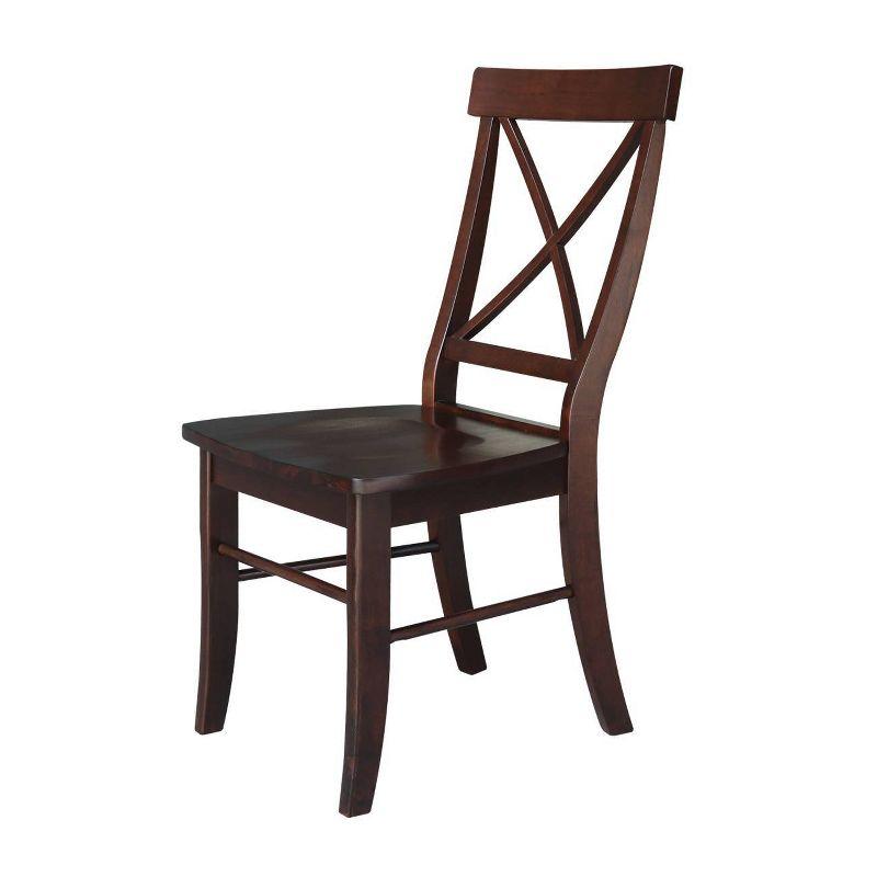 Java High Cross Back Solid Wood Side Chair Set