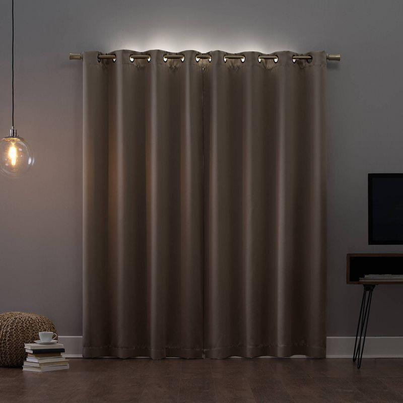 52"x54" Sun Zero 100% Blackout Oslo Theater Grade Grommet Curtain Panel Stone: Solid Beige Indoor Polyester