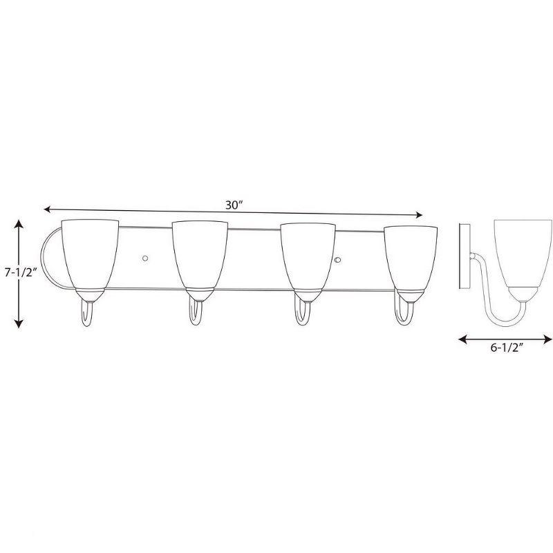 Progress Lighting Gather Collection 4-Light Bath Bracket, Brushed Nickel, Etched Glass Shades