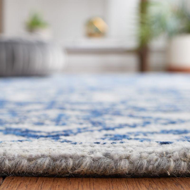 Blue Hand-Tufted Wool 4' x 6' Rectangular Area Rug