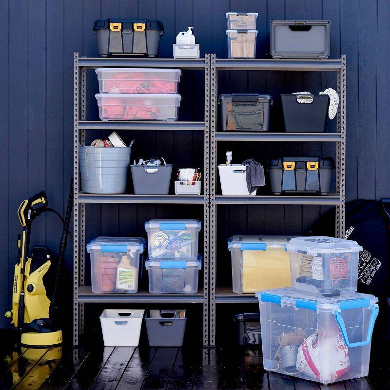 Ezy Storage 33.8qt IP67 Waterproof Storage Box: Stackable Clear Utility Bin, Polypropylene, 22.8"x15.04"x8.54"