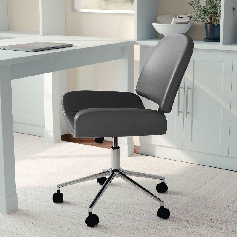 Hargrove Martha Stewart Upholstered Armless Swivel Home Office Chair