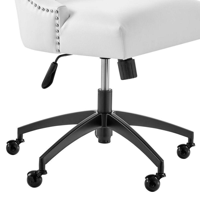 Modway EEI-4577-BLK-WHI Empower Channel Tufted Vegan Leather Office Chair, Black White