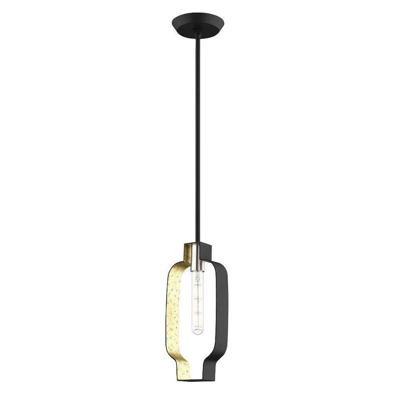 Livex Lighting Meadowbrook 1 - Light Pendant in  Black/Brushed Nickel