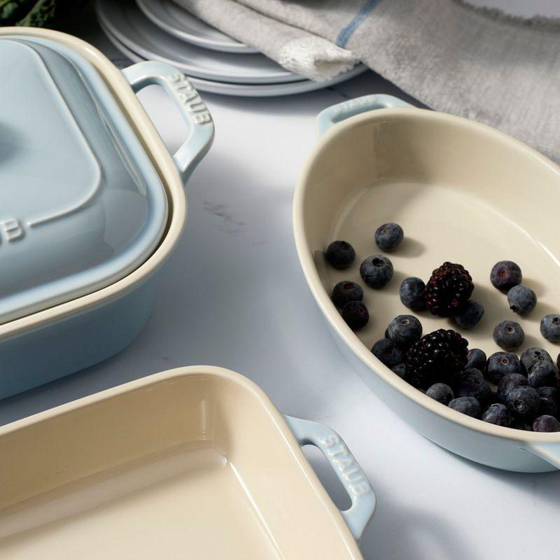 Staub Staub Ceramic 4-Pc Baking Pans Set, Casserole Dish With Lid, Brownie Pan,